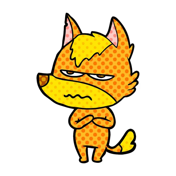 Angry Fox Cartoon Character — Stock Vector
