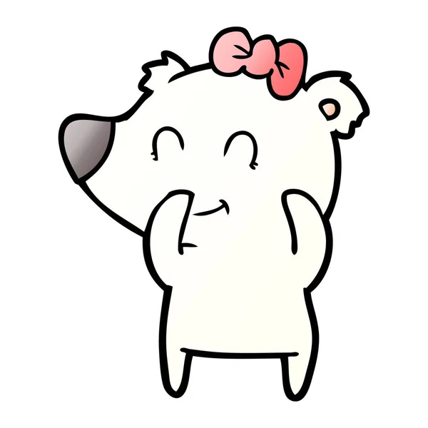 Vector Illustration Polar Bear Cartoon — 스톡 벡터