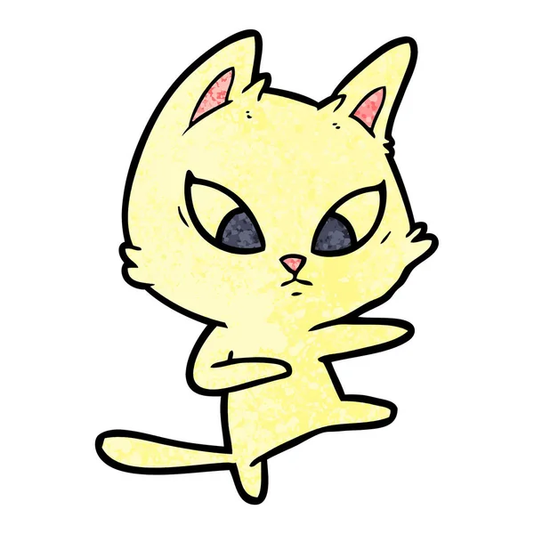 Vector Ilustración Confundido Gato Dibujos Animados — Vector de stock