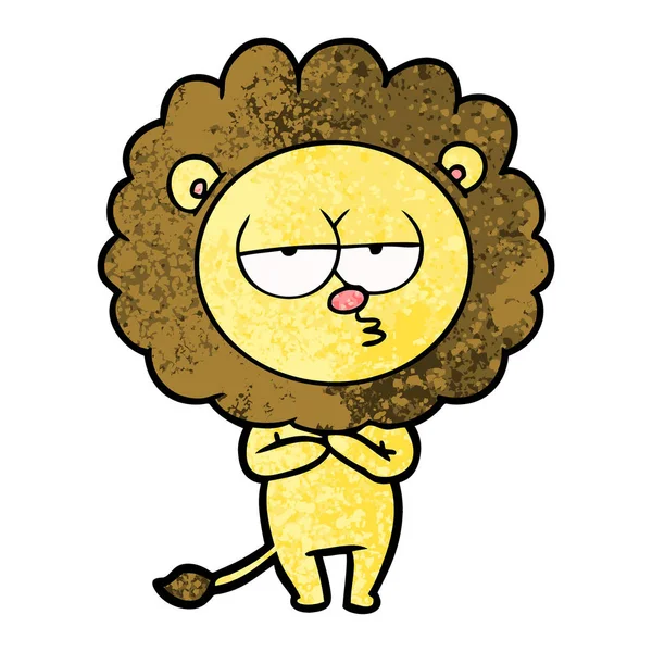 Vector Illustration Cartoon Tired Lion — Stock Vector