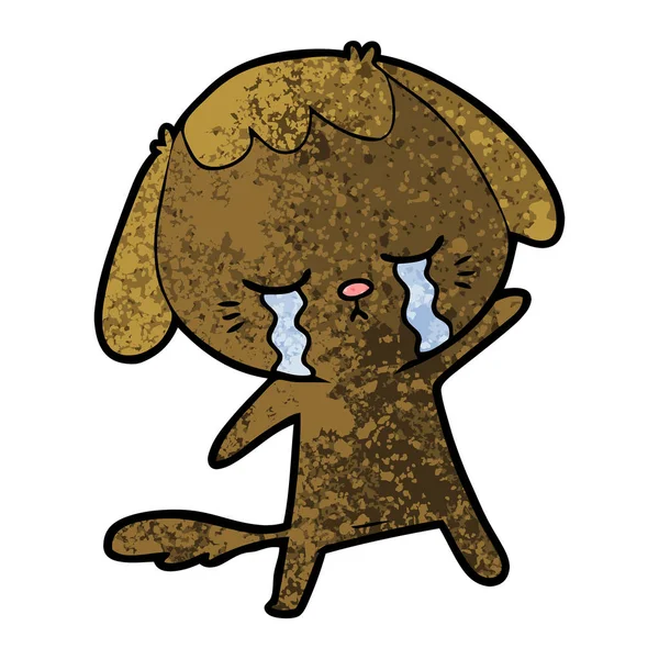 Ilustração Vetorial Desenho Animado Chorando Cão — Vetor de Stock