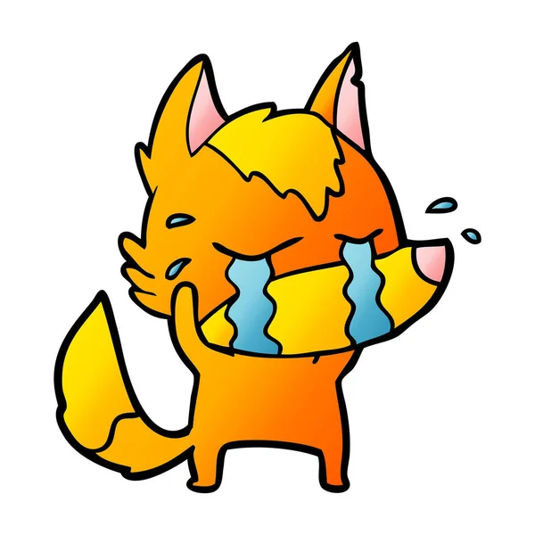 Traurige Kleine Fuchs Zeichentrickfigur — Stockvektor