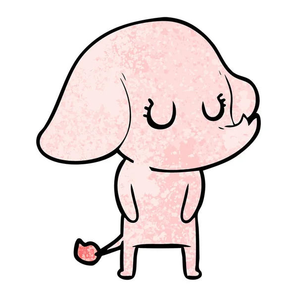 Vektor Illustration Söta Tecknade Elefant — Stock vektor