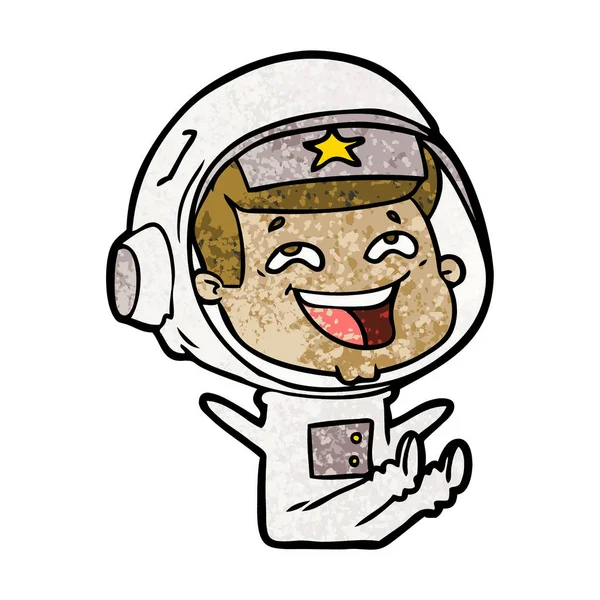 Vektorové Ilustrace Kreslené Smějící Astronaut — Stockový vektor