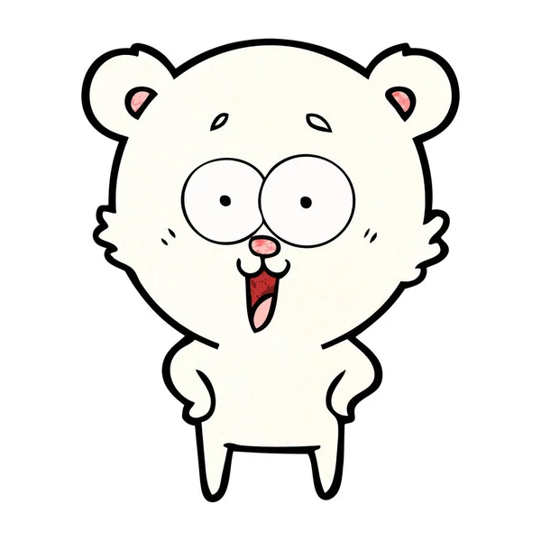 Felice Cartone Animato Orso Polare — Vettoriale Stock