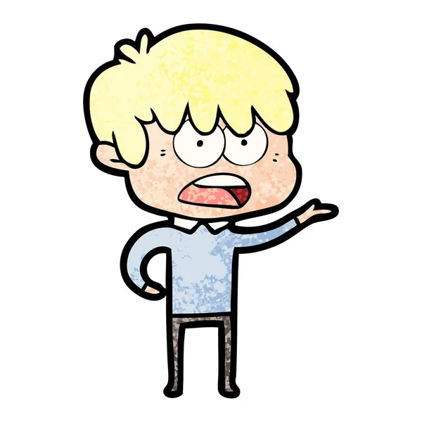 Vectorillustratie Van Bezorgd Cartoon Jongen — Stockvector