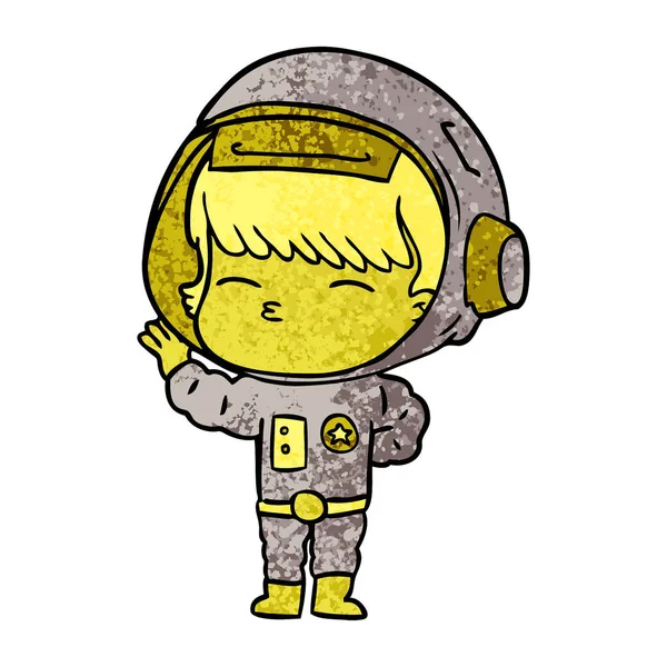 Wektor Ilustracja Kreskówka Ciekawy Astronauta — Wektor stockowy