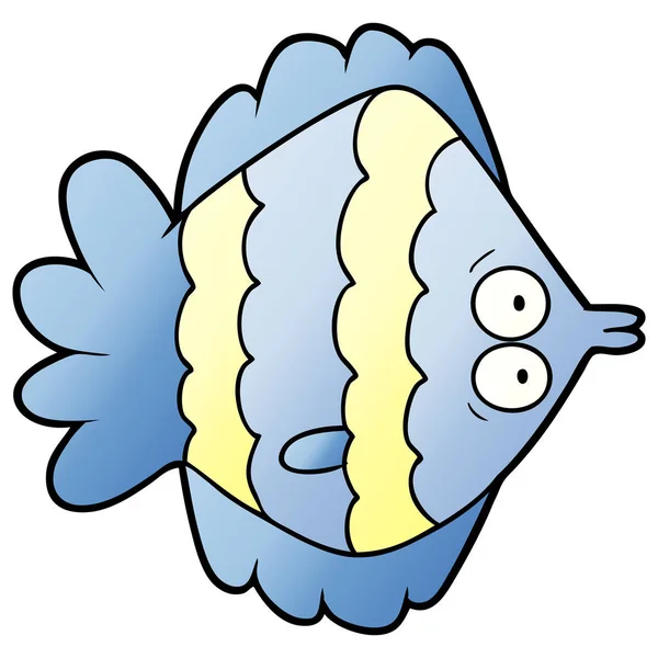 Vector Illustration Cartoon Flat Fish — Stock Vector