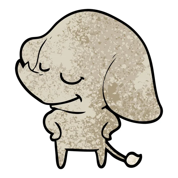 Векторная Иллюстрация Улыбающегося Слона — стоковый вектор