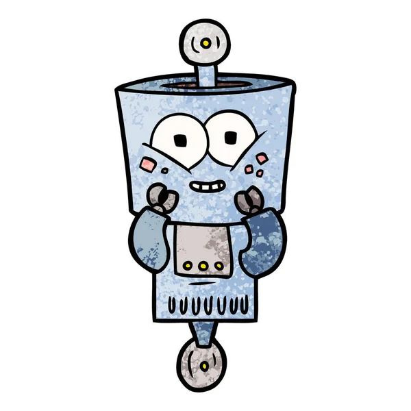 Mutlu Karikatür Robot Vektör Çizim — Stok Vektör