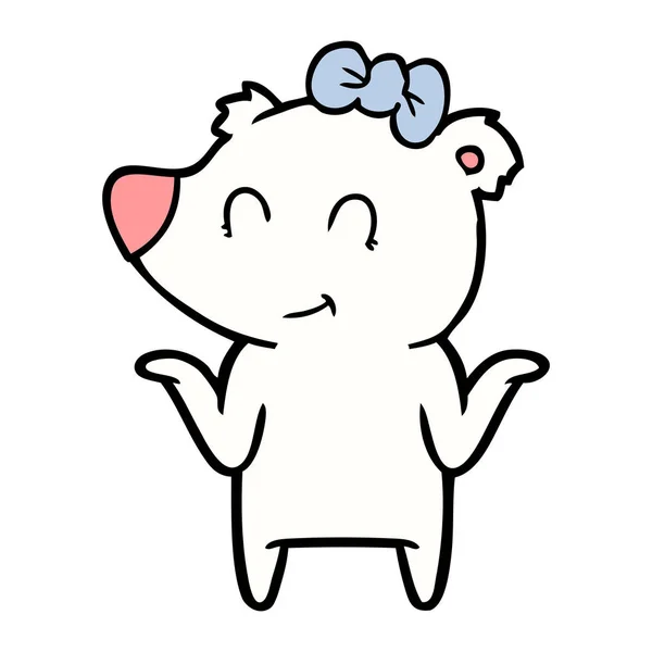 Vector Illustration Polar Bear Cartoon — 스톡 벡터