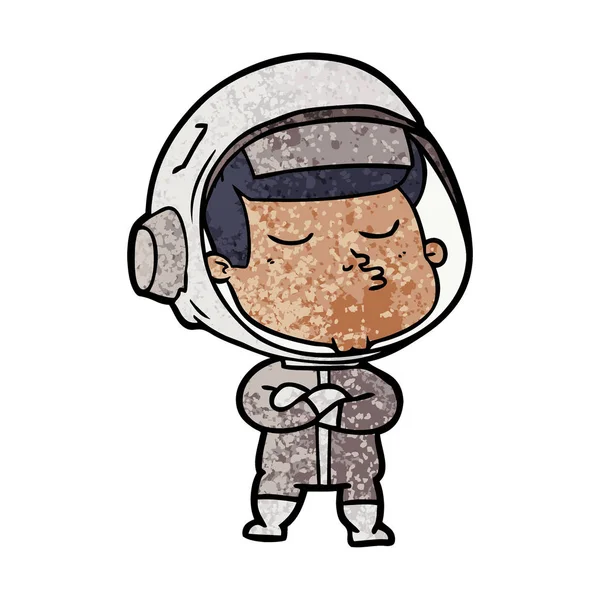 Vektorové Ilustrace Kreslené Jistý Astronaut — Stockový vektor