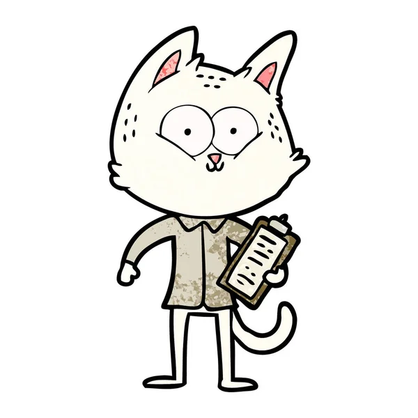 Desenho Animado Gato Com Área Transferência — Vetor de Stock