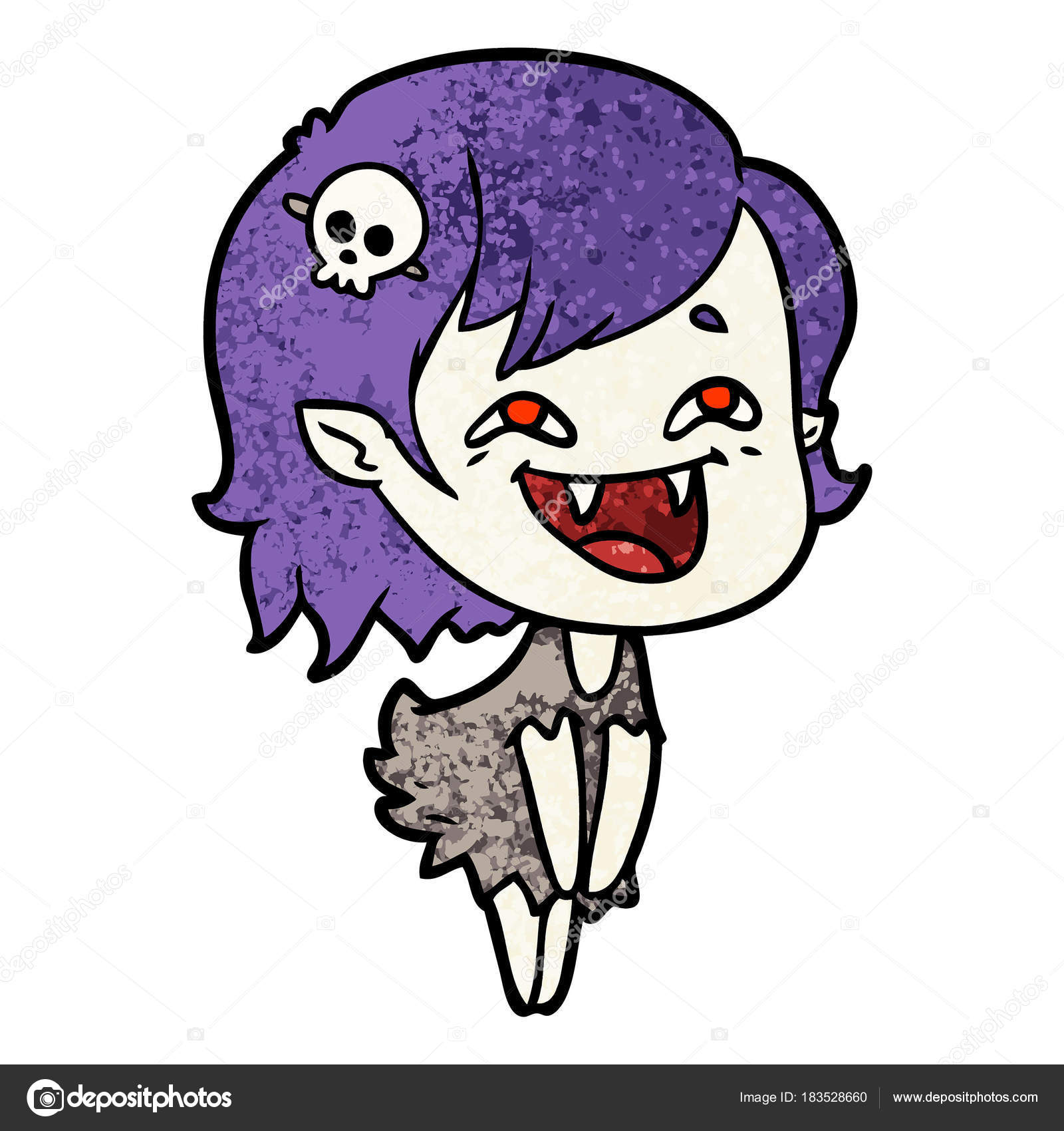 Desenho Animado Rindo Vampiro Menina imagem vetorial de lineartestpilot©  183528660