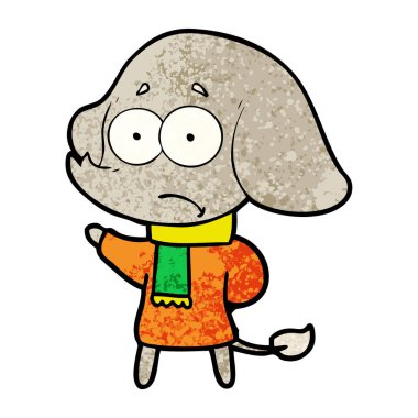 vektör çizim karikatür emin fil