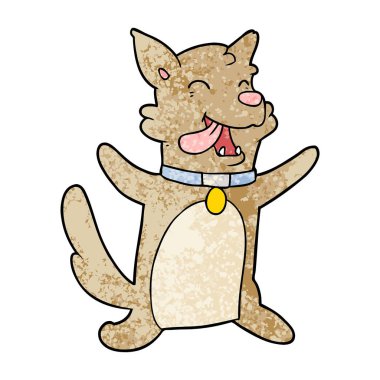 Vektör çizim karikatür mutlu köpek