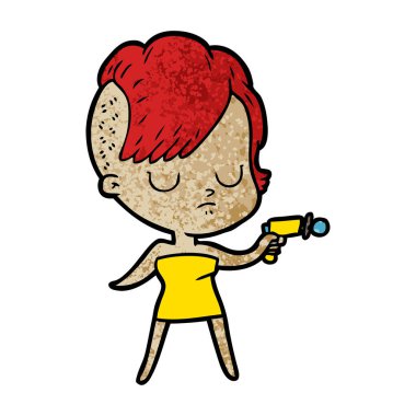 Çizgi filmdeki kadının vektör çizimi