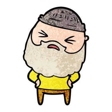 Sakallı çizgi film adamı.