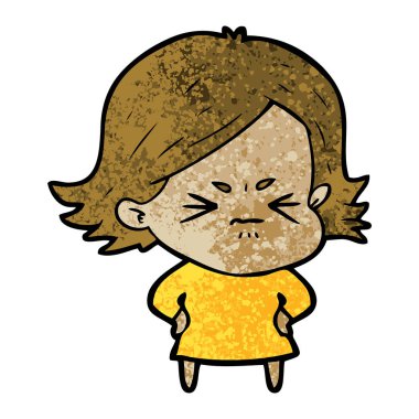 vektör çizim karikatür kızgın kız