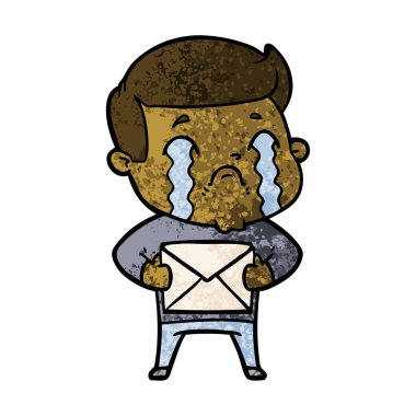 vektör çizim karikatür adam ağlıyor