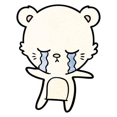 vektör çizim karikatür kutup ayısı ağlama