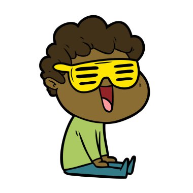 vektör çizim karikatür adam gülen