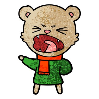 kızgın çizgi film ayı vektör çizim