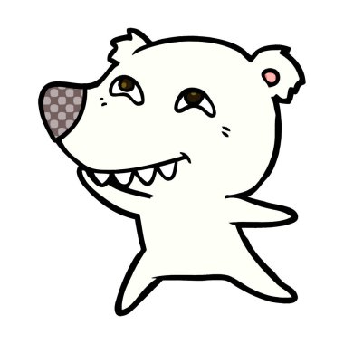 Kutup Ayısı Çizgi Filminin Vektör İllüstrasyonu