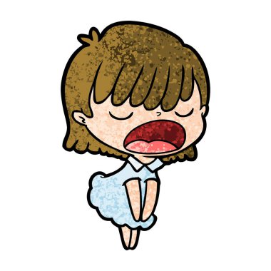 vektör çizim karikatür kadın söz