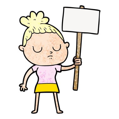 vektör çizim karikatür sakin kadın