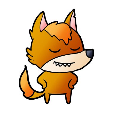 Tilki çizgi film karakteri vektör çizim