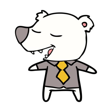 Kutup ayısı gömlek ve kravat karikatür