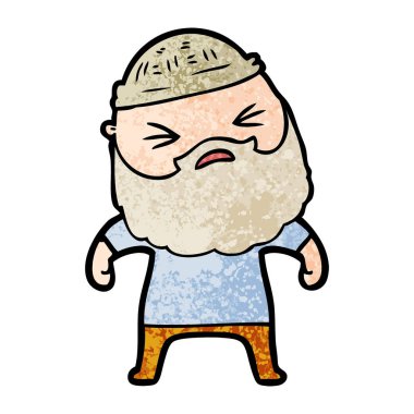 Sakallı çizgi film adamı.