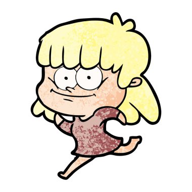 Çizgi filmdeki kadının vektör çizimi