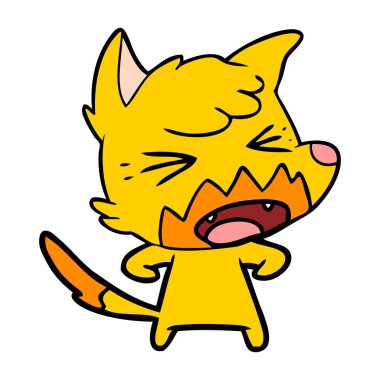 Tilki çizgi film karakteri vektör çizim