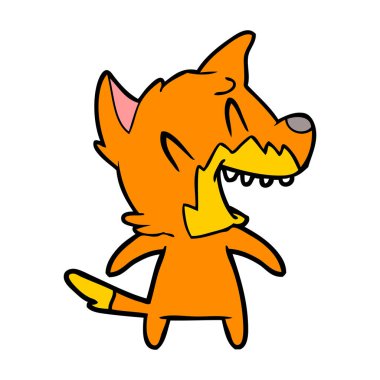 Tilki çizgi film karakteri vektör çizim