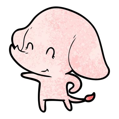 vektör çizim sevimli çizgi fil