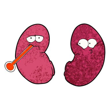 vektör çizim karikatür sağlıksız böbrek