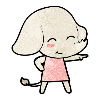 vektör çizim sevimli çizgi fil