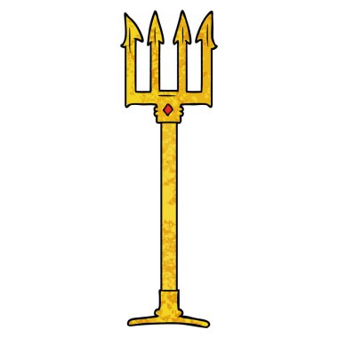 vektör çizim karikatür trident