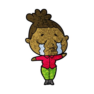 vektör çizim karikatür ağlayan kadın