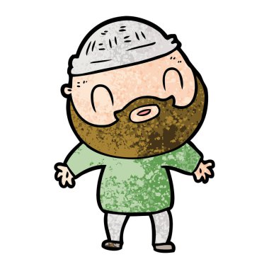 vektör çizim karikatür sakallı adam