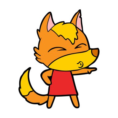 Tilki çizgi film karakteri vektör çizim