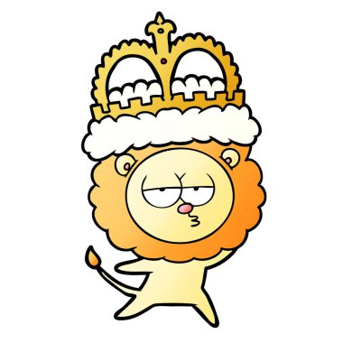 vektör çizim karikatür sıkılmış aslan