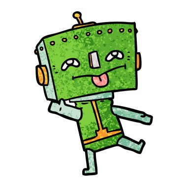 Çizgi film robotunun vektör çizimi 