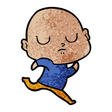 vektör çizim karikatür kel adam