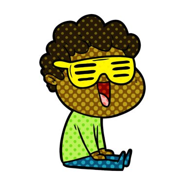 vektör çizim karikatür adam gülen