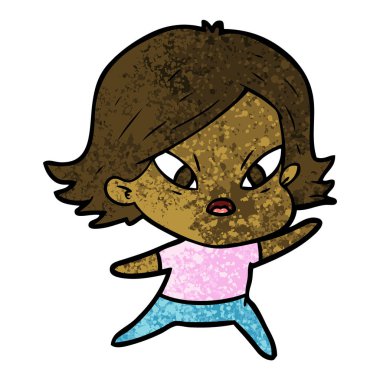 vektör çizim karikatür kadın vurguladı