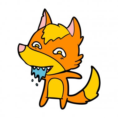 Tilki çizgi film karakteri vektör çizim