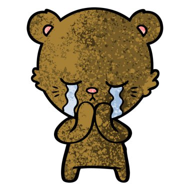 vektör çizim karikatür ayı ağlama